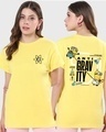 Shop Women's Yellow Anti Gravity Minion Graphic Printed Boyfriend T-shirt-Front