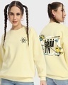 Shop Women's Yellow Anti Gravity Minion Graphic Printed Oversized Sweatshirt-Front