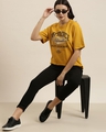 Shop Women's Yellow Athletic Department Typography Oversized T-shirt-Design