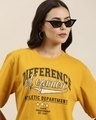 Shop Women's Yellow Athletic Department Typography Oversized T-shirt-Full