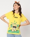 Shop Women's Yellow Badass Graphic Printed Boyfriend T-shirt-Front