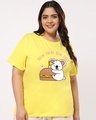 Shop Women's Yellow Been There Graphic Printed Plus Size Boyfriend T-shirt-Front