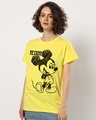 Shop Women's Yellow Beyond Classic Graphic Printed  Boyfriend T-shirt-Front