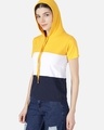Shop Women's Yellow & Blue Color Block Hoodie T-shirt-Design