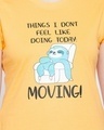 Shop Women's Yellow & Blue Lazy Sloth Graphic Printed Cotton T-shirt & Pyjamas Set