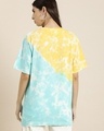 Shop Women's Yellow & Blue Tie & Dye Relaxed Fit T-shirt-Design