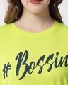 Shop Women's Yellow Bossin Typography T-shirt