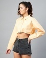 Shop Women's Yellow Boxy Fit Crop Shirt-Front