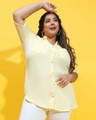 Shop Women's Yellow Boxy Fit Plus Size Shirt-Front