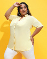 Shop Women's Yellow Boxy Fit Plus Size Shirt-Design