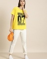 Shop Women's Yellow Brooklyn Typography Relaxed Fit T-shirt-Full