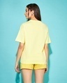 Shop Women's Yellow BTS Logo Typography Oversized Fit T-shirt-Design