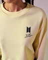 Shop Women's Yellow BTS Universal Star Graphic Printed Oversized Sweatshirt