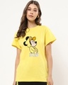 Shop Women's Yellow Busy Doin Nothing Graphic Printed T-shirt-Front