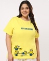 Shop Women's Yellow Busy Doing Nothing Graphic Printed Plus Size Boyfriend T-shirt-Front