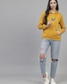 Shop Women's Yellow Butterfly Printed Hooded Sweatshirt-Full