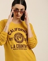 Shop Women's Yellow California Typography Oversized T-shirt-Front