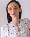 Shop Women's Yellow Cateye Polarised Lens Sunglasses-Front