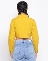 Shop Women's Yellow Denim Cropped Jacket-Full