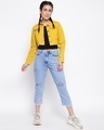 Shop Women's Yellow Denim Cropped Jacket