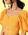 Shop Women's Yellow Cut Out Slim Fit Crop Top