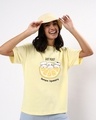 Shop Women's Yellow Easy Peasy Lemon Squeezy Graphic Printed Oversized T-shirt-Front