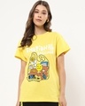 Shop Women's Yellow Emotional Baggage Graphic Printed Boyfriend T-shirt-Front