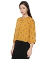 Shop Women's Yellow Floral Print Half Sleeve Top-Design