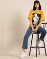 Shop Women's Yellow Floral Print Oversized T-shirt