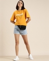 Shop Women's Yellow Floral Print Oversized T-shirt