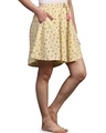 Shop Women's Yellow Floral Printed Loose Comfort Fit Skorts-Design