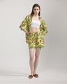 Shop Women's Yellow Floral Printed Oversized Co-ordinates-Full