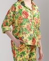 Shop Women's Yellow Floral Printed Oversized Co-ordinates