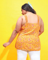 Shop Women's Yellow Floral Printed Plus Size Top-Design