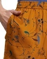 Shop Women's Yellow Floral Printed Rayon Shorts-Full