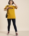 Shop Women's Yellow Freedom Typography Oversized T-shirt-Full