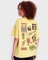 Shop Women's Yellow Friends Doodle Graphic Printed Oversized T-shirt-Design