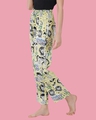 Shop Women's Yellow Funky Monster All Over Printed Pyjamas-Full