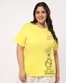 Shop Women's Yellow Garfield Squad Graphic Printed Plus Size Boyfriend T-shirt-Front