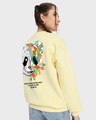 Shop Women's Yellow Geo Panda Graphic Printed Oversized Sweatshirt-Design