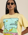 Shop Women's Yellow Graphic Oversized T-Shirt-Design