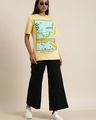 Shop Women's Yellow Graphic Oversized T-Shirt