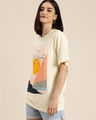 Shop Women's Yellow Graphic Print Oversized T-shirt-Design