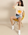 Shop Women's Yellow Graphic Print Oversized T-shirt