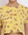 Shop Women's Mustard Yellow Graphic Printed Crop T-shirt