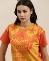 Shop Women's Yellow Graphic Printed Oversized T-shirt-Full