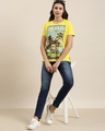 Shop Women's Yellow Graphic Printed Oversized T-shirt-Design