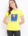 Shop Women's Yellow Graphic Printed T-shirt-Front