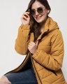 Shop Women's Yellow Hooded Puffer Jacket