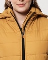 Shop Women's Yellow Hooded Puffer Jacket